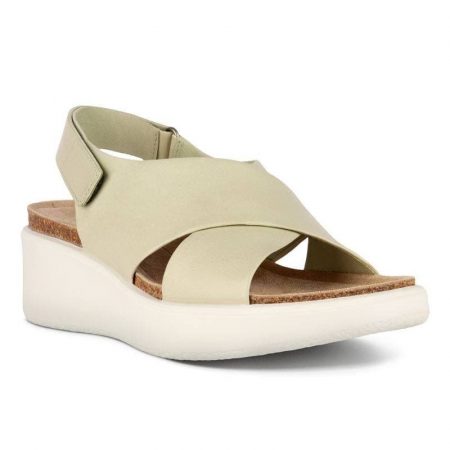 صندل زنانه اکو اصل مدل ECCO FLOWT WEDGE CORK MATCHA
