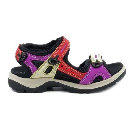 صندل زنانه اکو اصل ECCO Women’s OffRoad Flat Sandal Multicolor Hibiscus