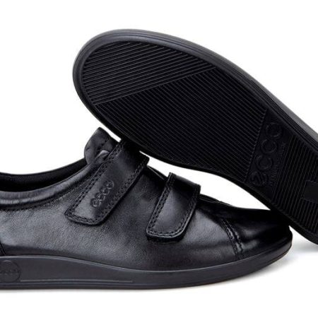 کفش اکو زنانه اصل مدل ECCO SOFT 2.0 BLACK WITH BLACK SOLE